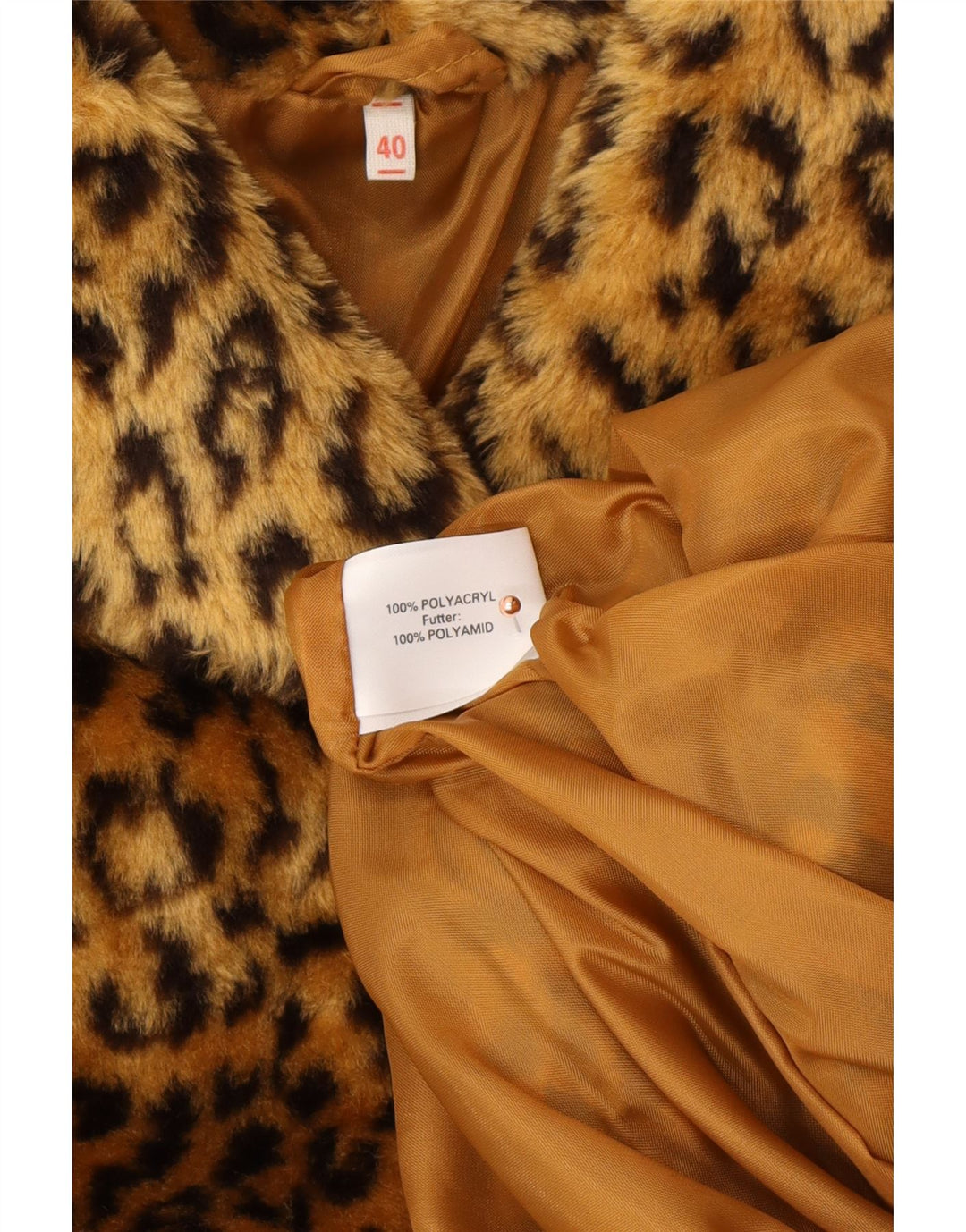 VINTAGE Γυναικείο πανωφόρι από ψεύτικη γούνα μεγάλου μεγέθους EU 40 Animal print μεσαίου καφέ