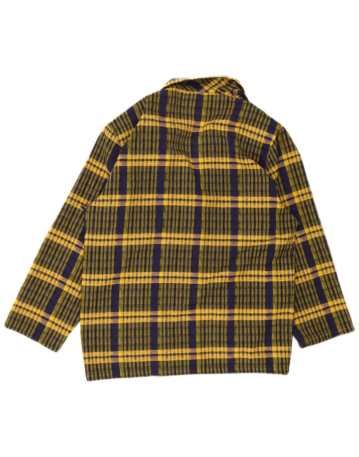 Vintage γυναικείο μπουφάν σακάκι με 2 κουμπιά UK 16 Large Yellow Check