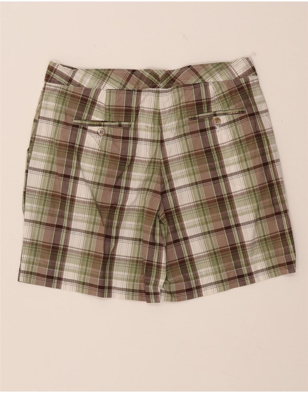 IZOD Γυναικείο Σορτς Chino US 8 Medium W32 Χακί Check Cotton
