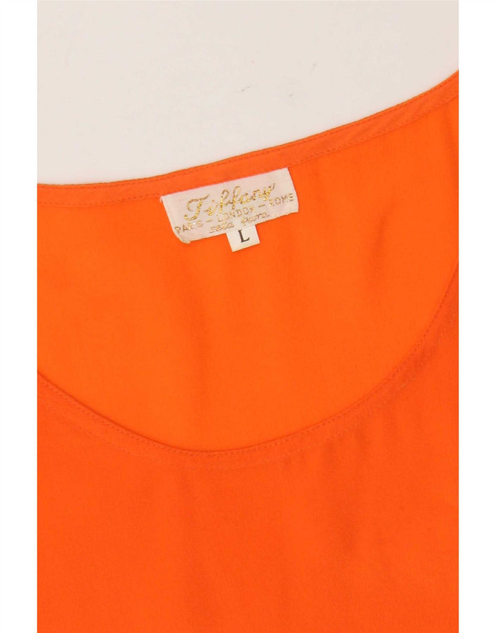 Γυναικεία αμάνικη μπλούζα Tiffany Top UK 16 Large Orange Silk