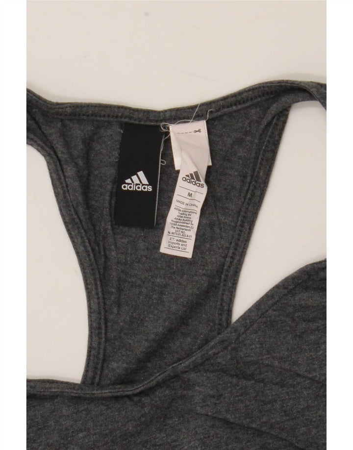 Γυναικείο γραφικό γιλέκο Adidas τοπ UK 12 μεσαίο γκρι βαμβακερό