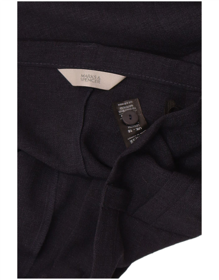 Marks & Spencer Γυναικεία Midi Φούστα UK 16 Large W32 Navy Blue Polyester