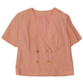 Vintage γυναικείο διπλό κοντομάνικο μπουφάν UK 14 Medium Pink