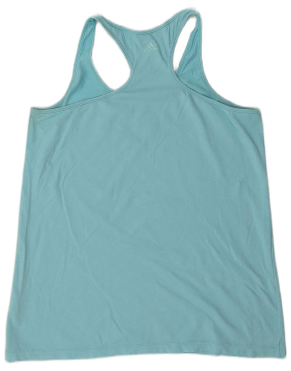 Γυναικείο γραφικό γιλέκο Adidas Climalite Top UK 16/18 μεγάλο μπλε βαμβακερό