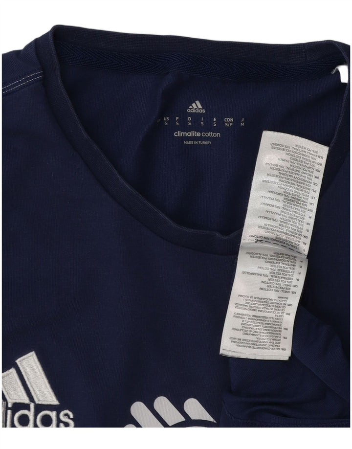 Ανδρικό γραφικό T-Shirt Adidas Climalite Top Small Navy Blue από βαμβάκι