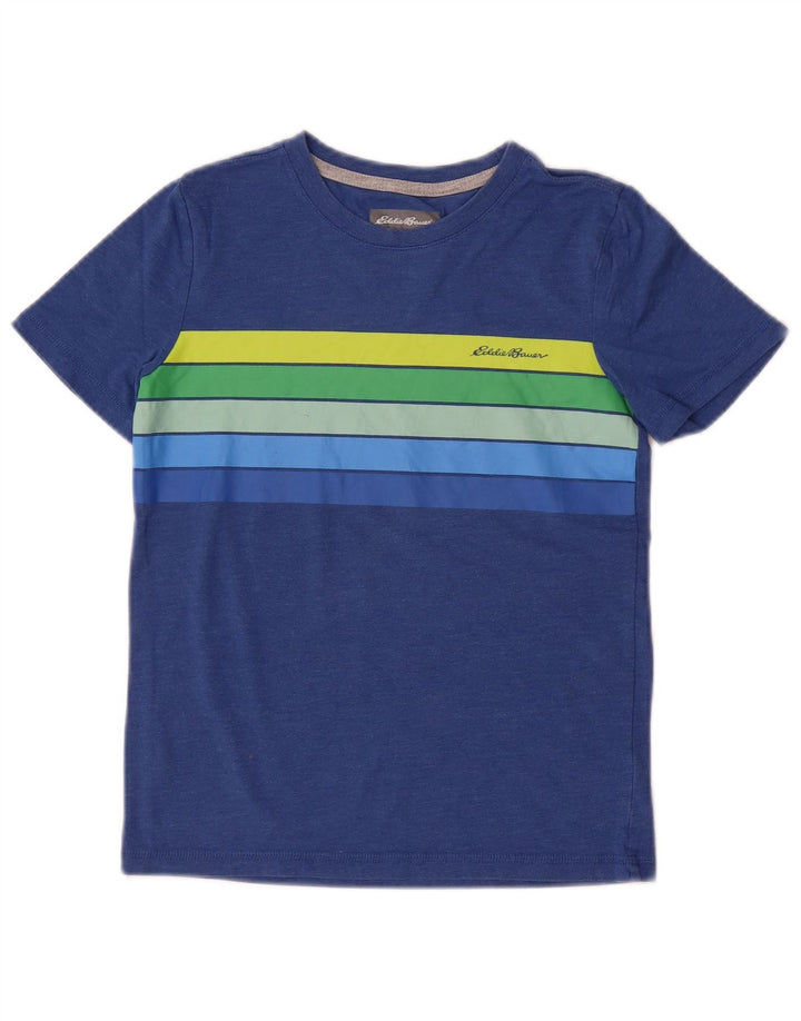 Eddie Bauer Boys T-Shirt Top 7-8 ετών Small Blue Colourblock Βαμβακερό