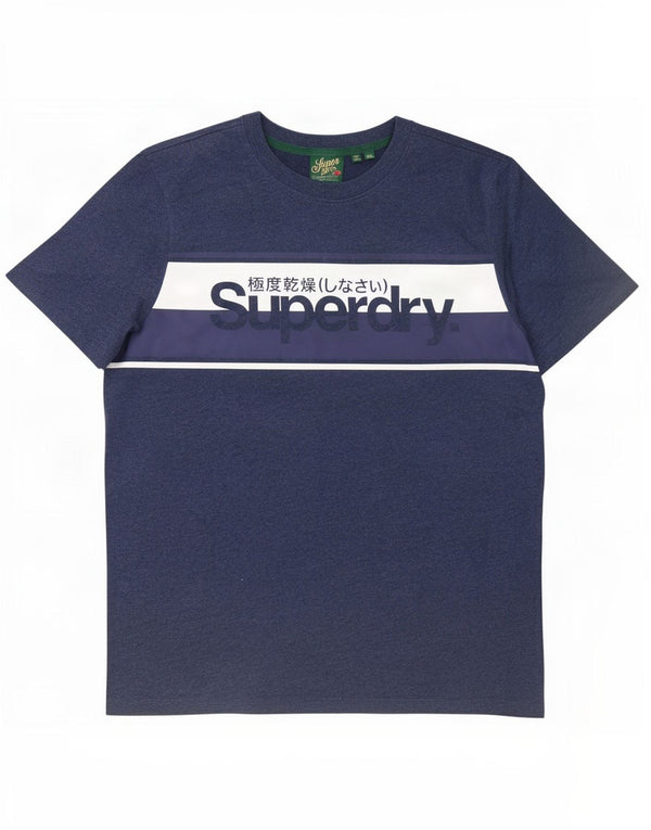 Ανδρικό γραφικό T-Shirt Superdry Top 2XL Μπλε χρώματος βαμβακερό