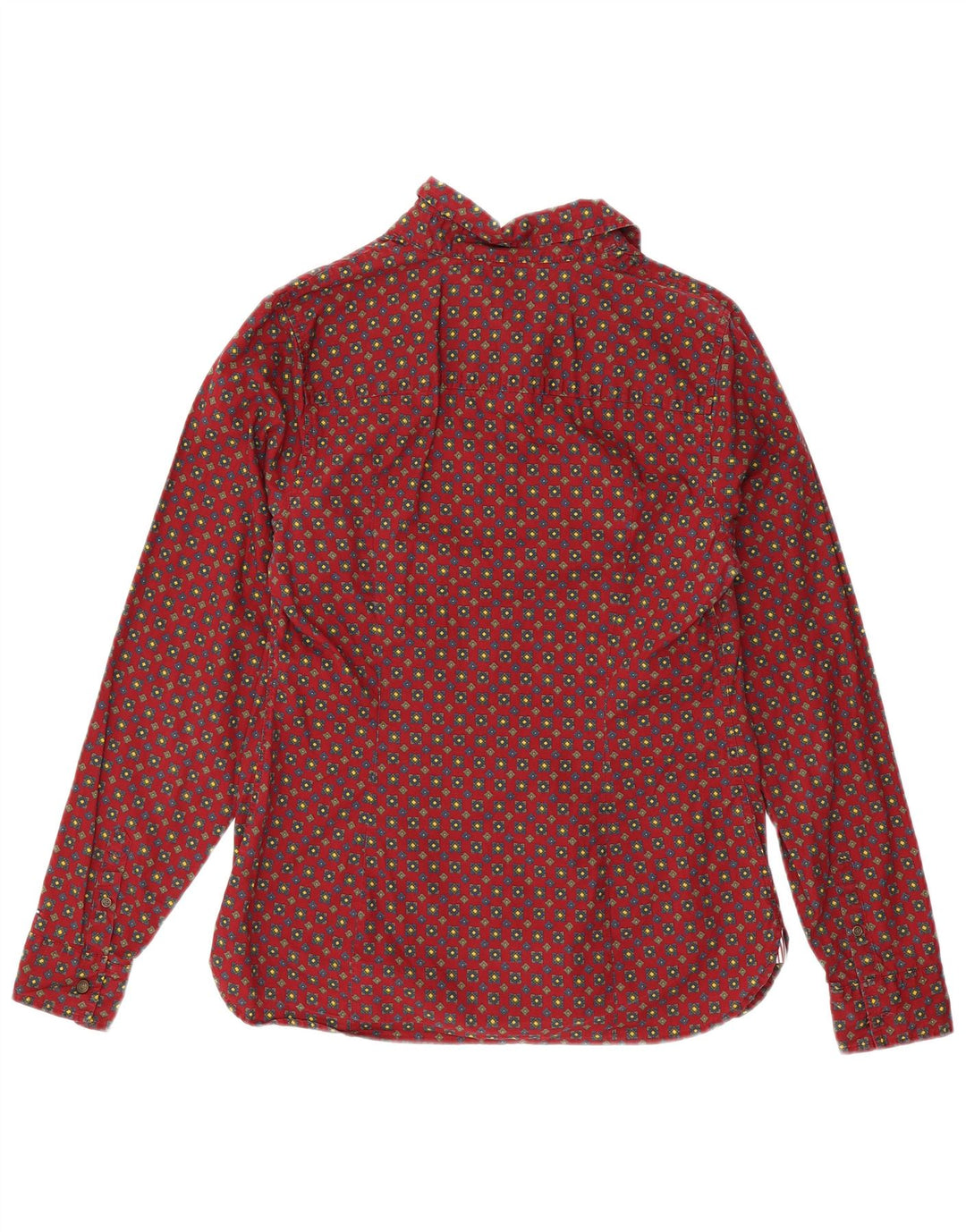 TOMMY HILFIGER Womens Shirt US 10 Large Red Geometric Cotton