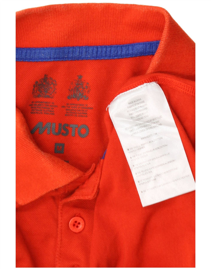 Ανδρικό μακρυμάνικο μπλουζάκι πόλο Musto, μεσαίο πορτοκαλί βαμβακερό
