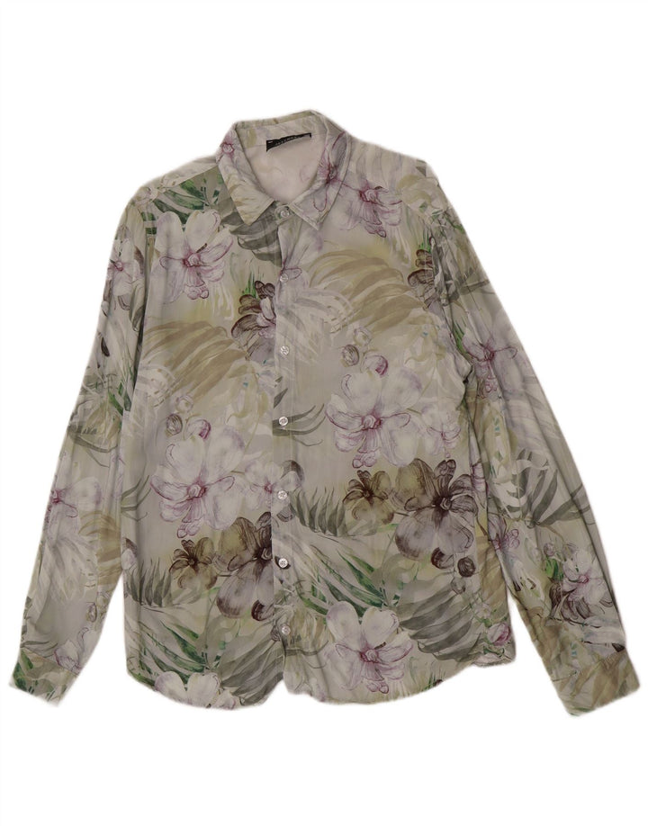 Vintage Ανδρικό Πουκάμισο Μικρό Πολύχρωμο Floral Viscose