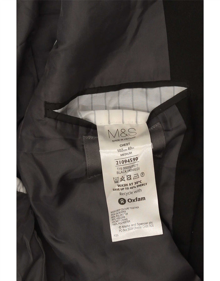 Marks & Spencer Ανδρικό μπουφάν blazer UK 40 μεσαίου μαύρου πολυεστέρα