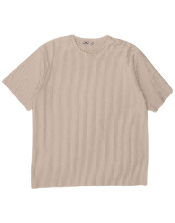 Ανδρικό T-Shirt Zara Top Large Λευκό