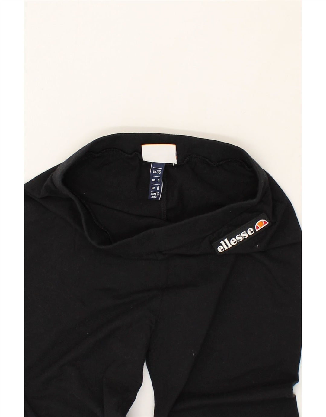 ELLESSE Womens Graphic Leggings UK 8 Small Black Cotton Vintage Ellesse and Second-Hand Ellesse from Messina Hembry 