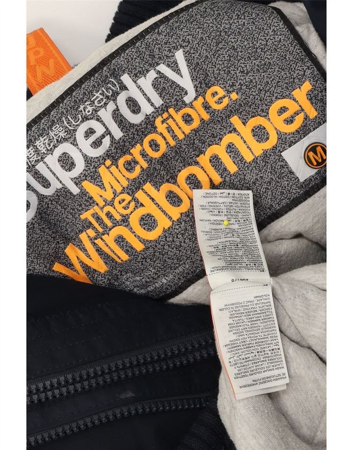 Superdry Mens The Windbomber Hooded Bomber Jacket UK 38 Medium Navy Blue