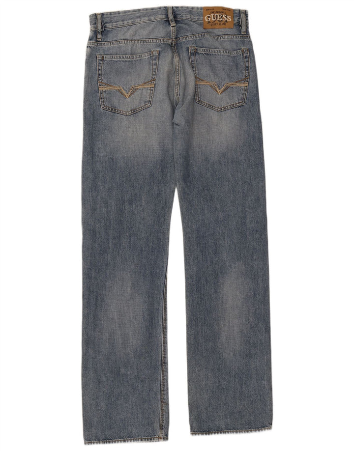 Guess Γυναικείο ίσιο τζιν W31 L34 Μπλε βαμβακερό