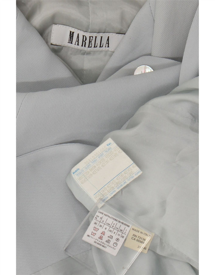 Marella Γυναικείο σακάκι Longline με 4 κουμπιά UK 10 Small Blue Rayon