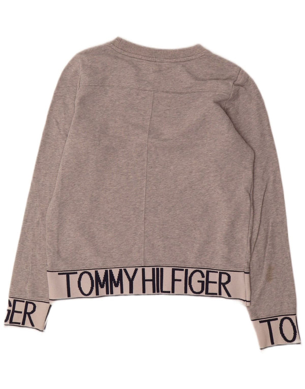 Γυναικείο γραφικό φούτερ Tommy Hilfiger Jumper UK 10 Small Grey Cotton