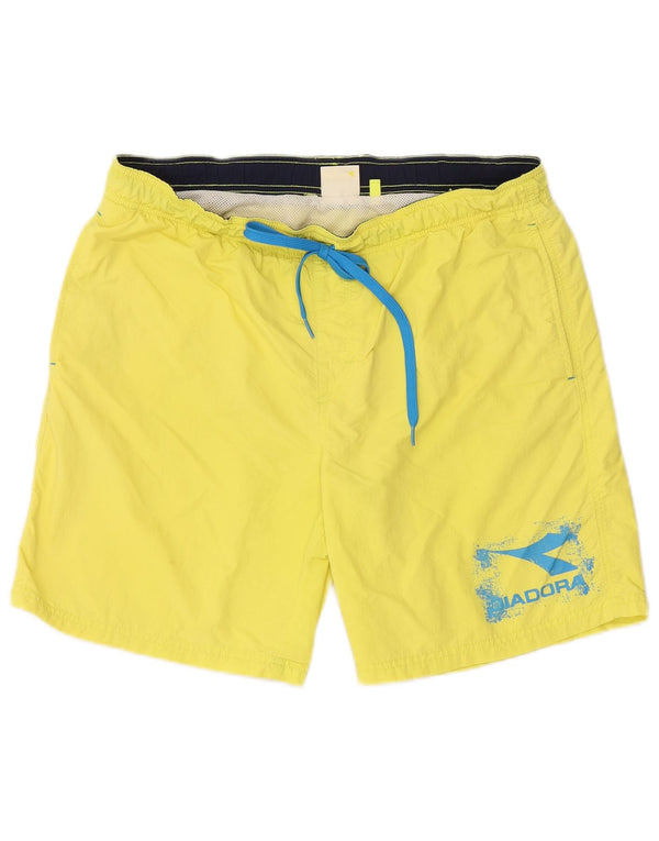 DIADORA Mens Graphic Swimming Shorts XL Yellow Polyamide