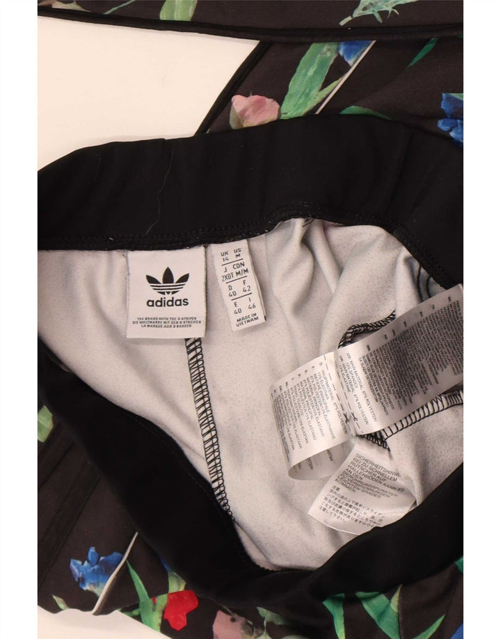 Γυναικείο κολάν Adidas UK 14 Medium Black Floral Polyester
