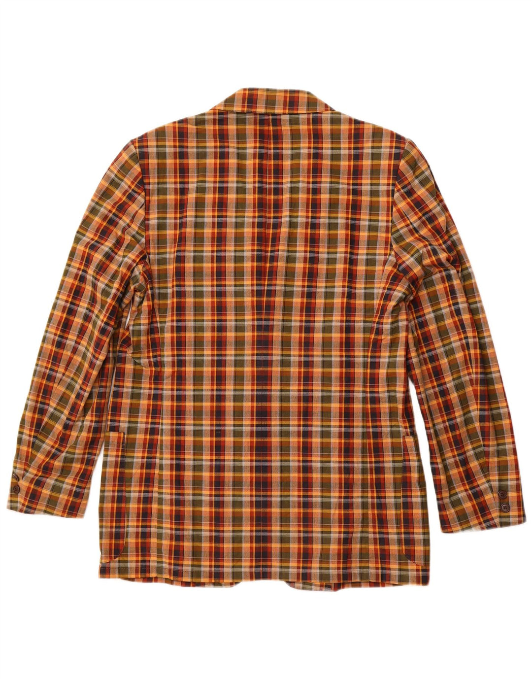 VINTAGE Ανδρικό σακάκι με 2 κουμπιά μπλέιζερ IT 54 2XL Πολύχρωμο βαμβακερό καρό