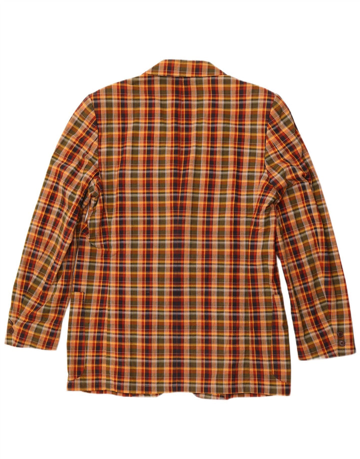 VINTAGE Ανδρικό σακάκι με 2 κουμπιά μπλέιζερ IT 54 2XL Πολύχρωμο βαμβακερό καρό