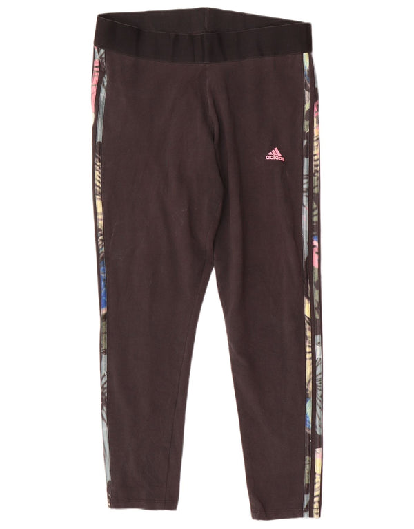 Γυναικείο κολάν Adidas UK 16/18 μεγάλο μαύρο βαμβακερό