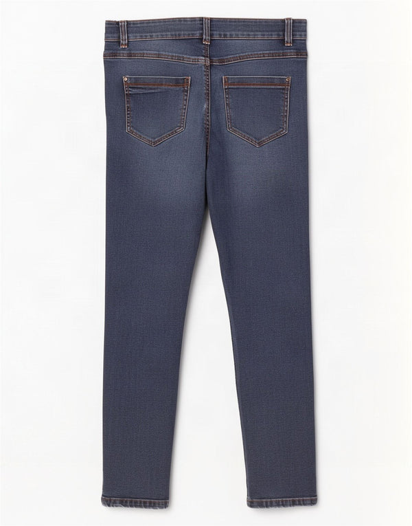 M&Co Γυναικεία Skinny Jeans UK 10 Small W30 L28 Navy Blue Cotton