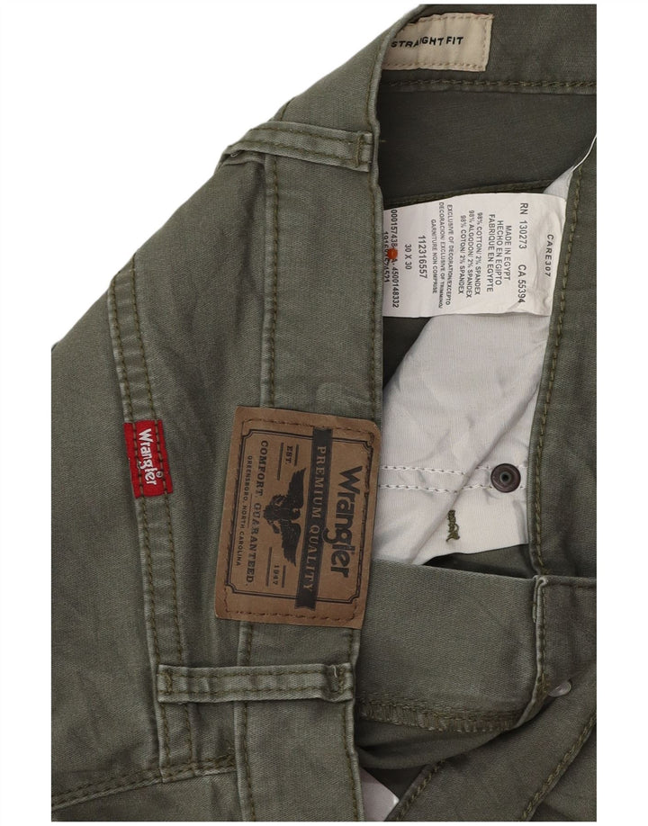 Ανδρικό ίσιο casual παντελόνι WRANGLER W30 L30 Πράσινο βαμβακερό