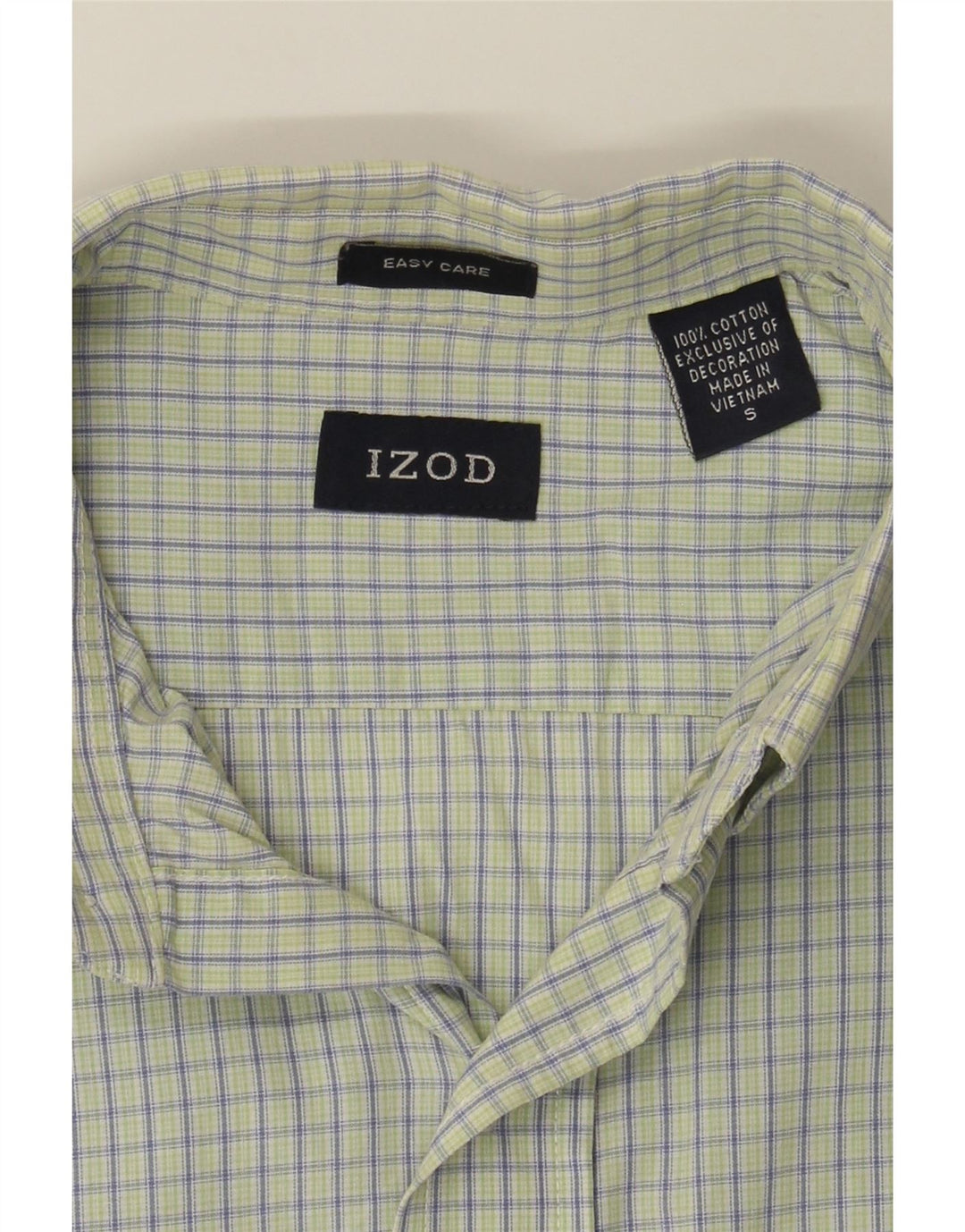 IZOD Mens Shirt Small Green Check Cotton Vintage Izod and Second-Hand Izod from Messina Hembry 