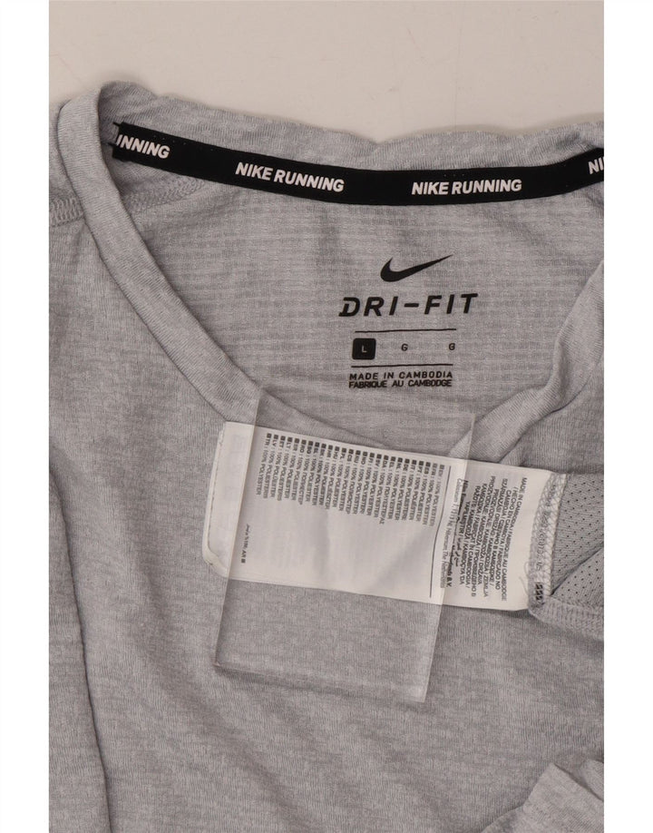 NIKE Mens Dri Fit T-Shirt Top Large Grey Polyester Vintage Nike and Second-Hand Nike from Messina Hembry 