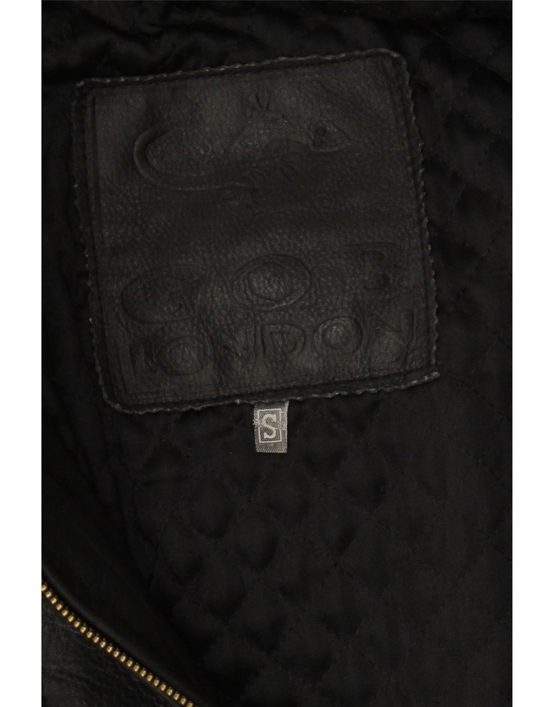 GOB Womens Leather Jacket UK 10 Small Black Leather