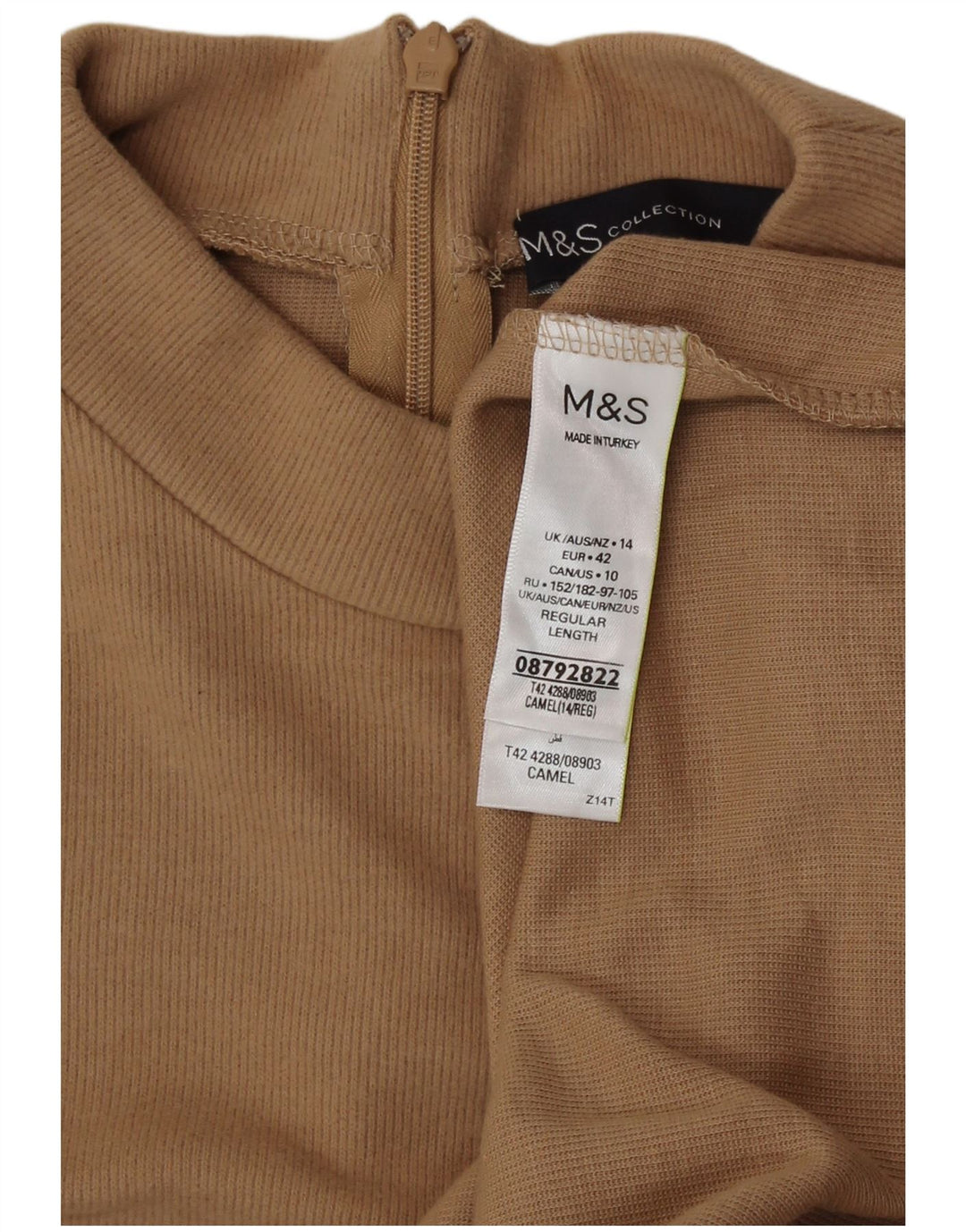 Marks & Spencer Γυναικείο Φόρεμα Jumper UK 14 Medium Beige Polyester
