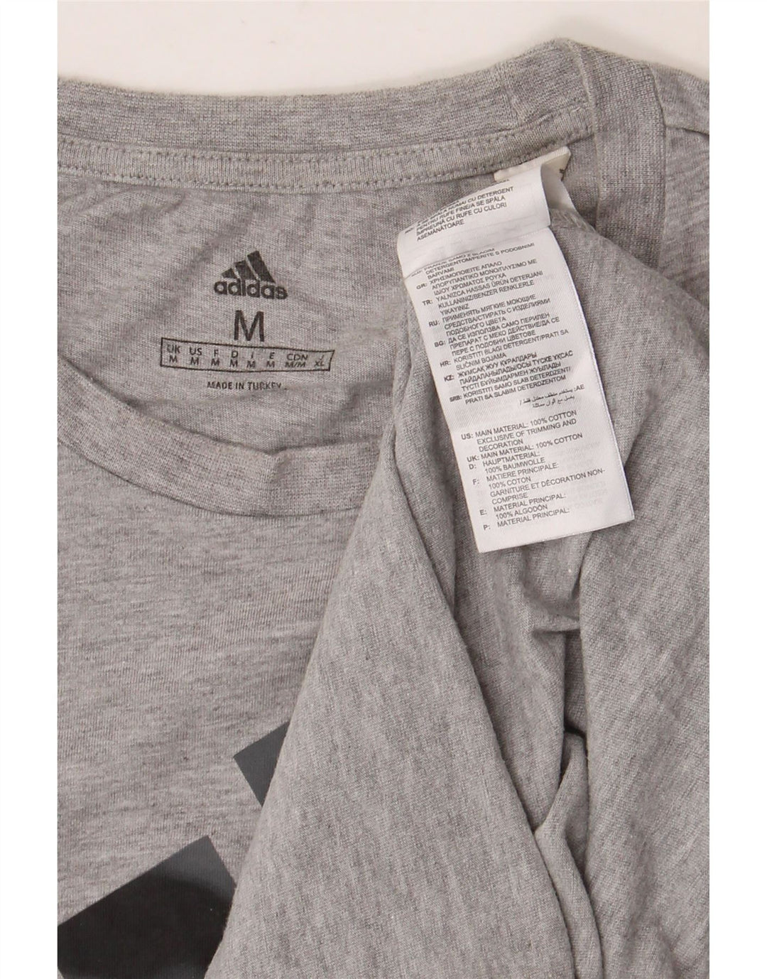 Ανδρικό γραφικό μπλουζάκι ADIDAS Τοπ μεσαίου γκρι βαμβακερό