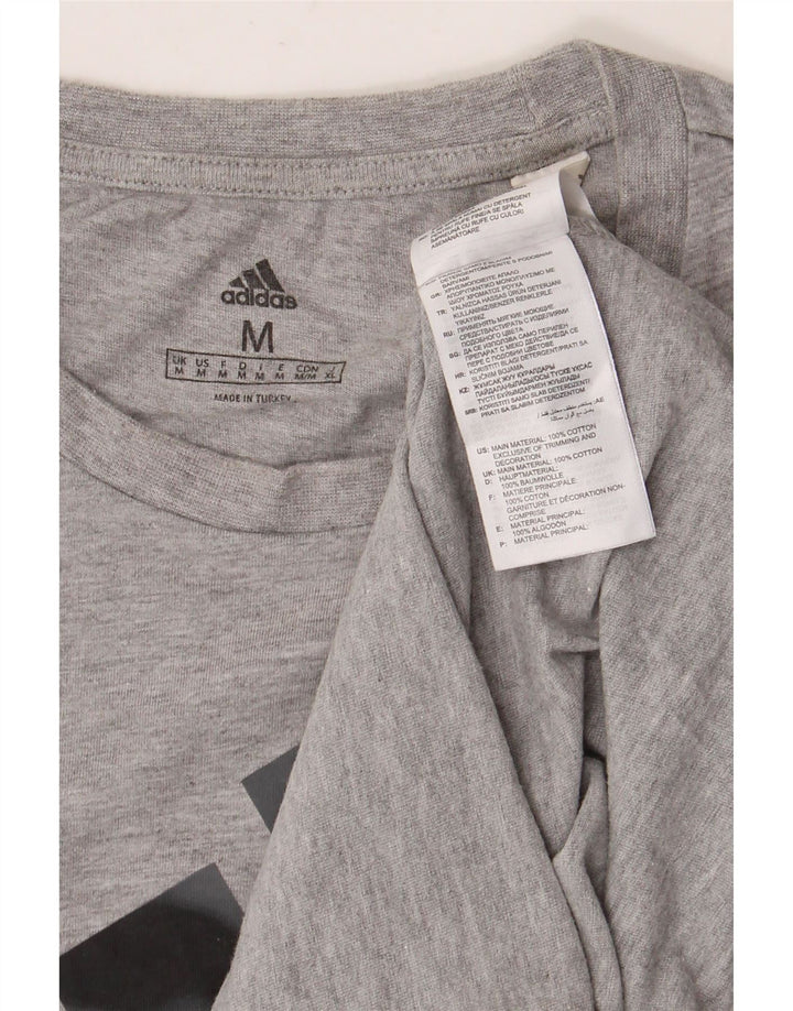 Ανδρικό γραφικό μπλουζάκι ADIDAS Τοπ μεσαίου γκρι βαμβακερό