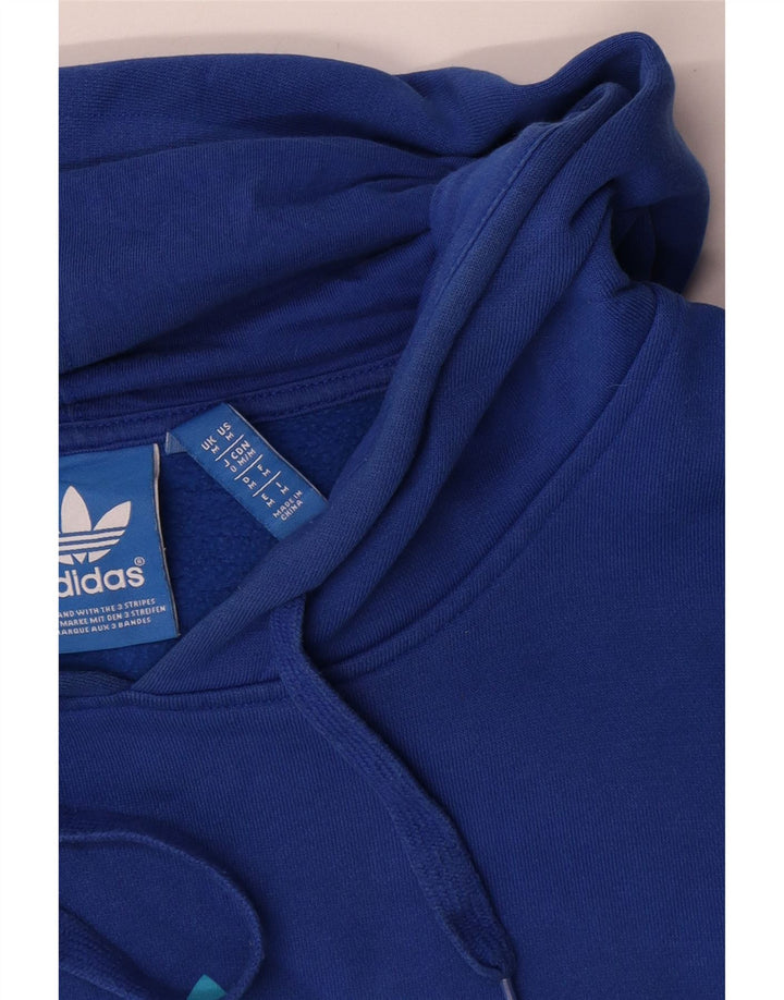 Ανδρικό γραφικό κουκούλα Adidas, μεσαίο μπλε βαμβακερό