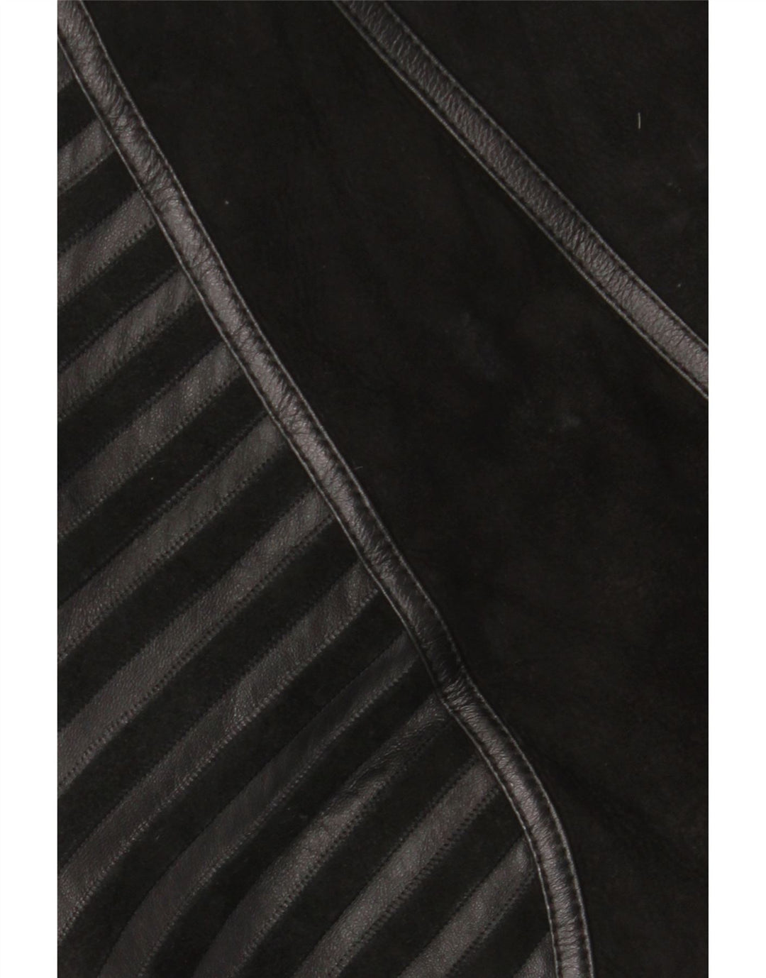 Vintage Γυναικείο Shearling Jacket UK 18 XL Μαύρο ριγέ δέρμα