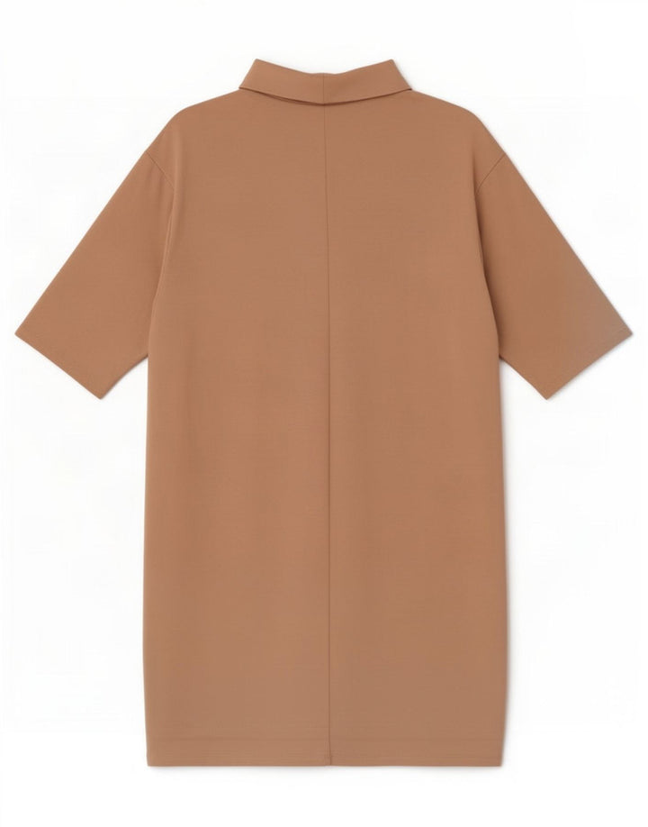 Zara Γυναικείο φόρεμα Shift UK 16 Large Beige Βαμβακερό
