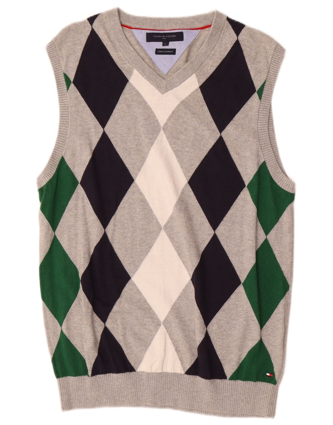TOMMY HILFIGER ανδρικό γιλέκο Tank Top Μεσαίο γκρι Argyle/Διαμαντέ Βαμβάκι