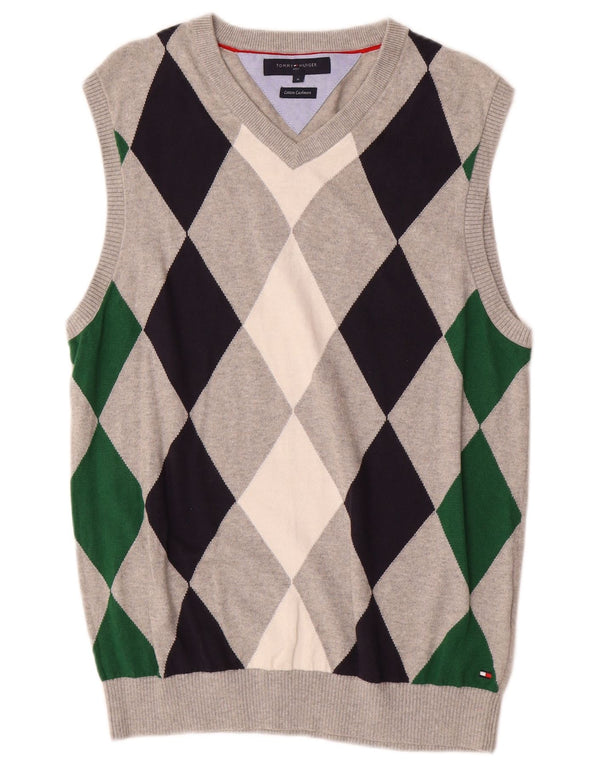 TOMMY HILFIGER ανδρικό γιλέκο Tank Top Μεσαίο γκρι Argyle/Διαμαντέ Βαμβάκι