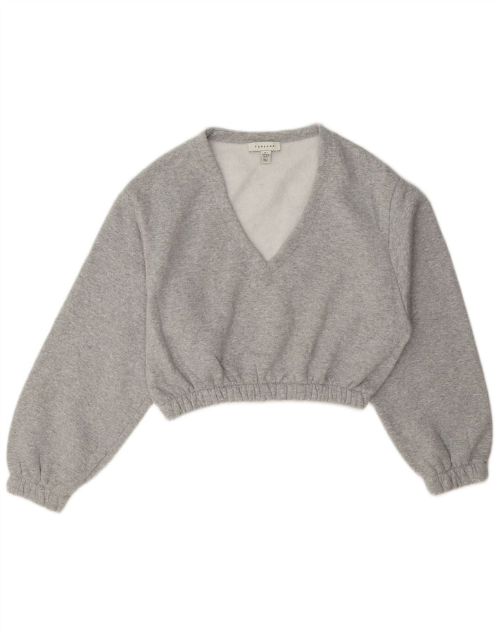 Γυναικεία φούτερ Topshop Crop Oversized Jumper UK 10 Small Grey Polyester