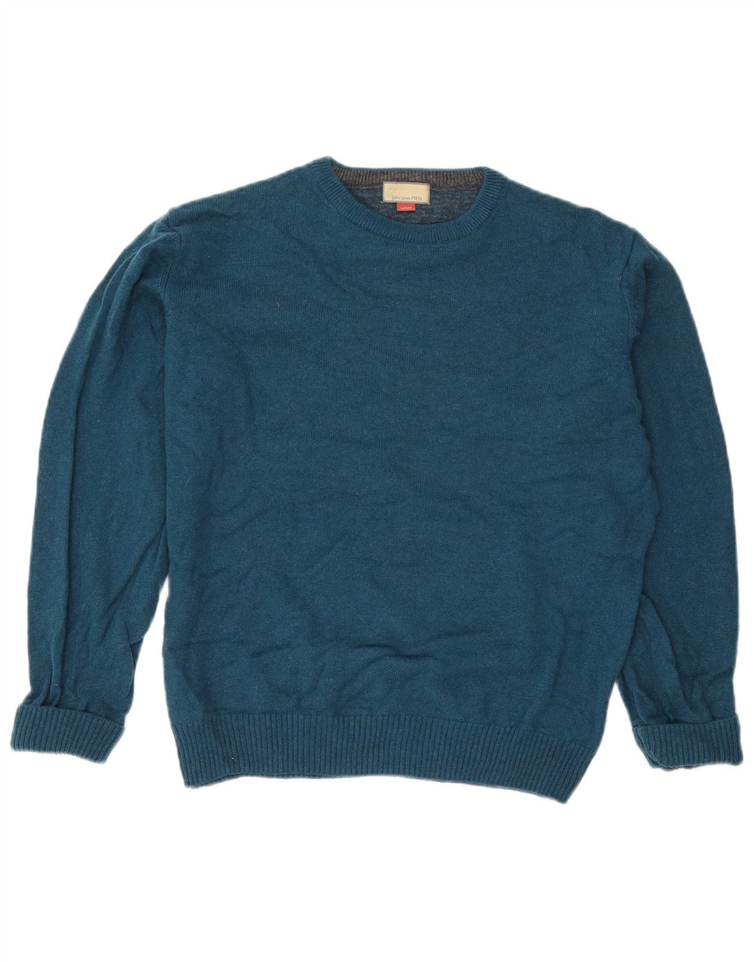 Ανδρικό πουλόβερ John Lewis Crew Neck Jumper Μικρό Μπλε Μαλλί Merino