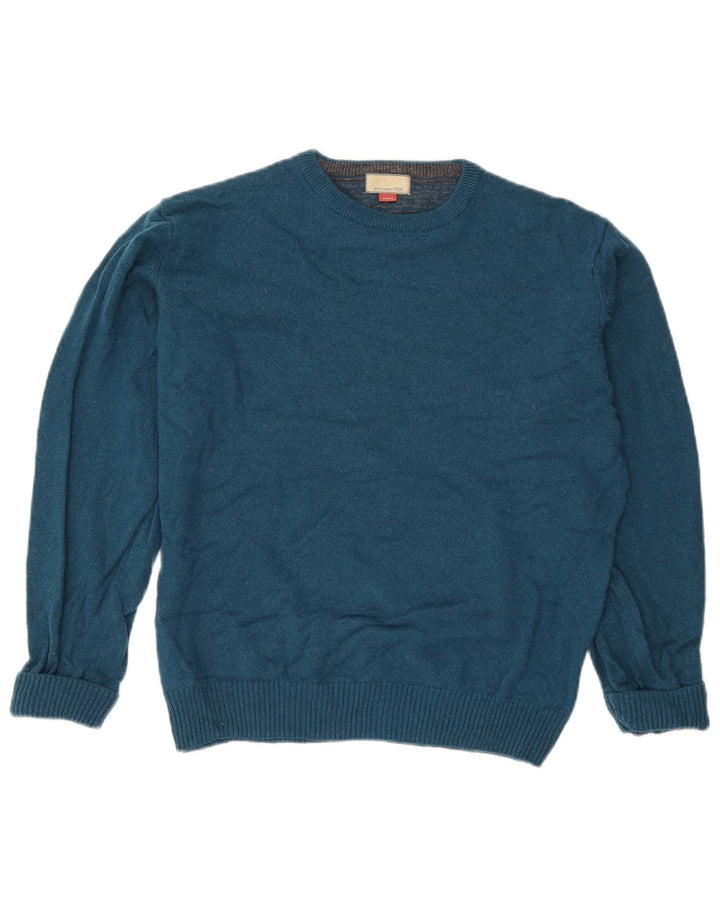 Ανδρικό πουλόβερ John Lewis Crew Neck Jumper Μικρό Μπλε Μαλλί Merino