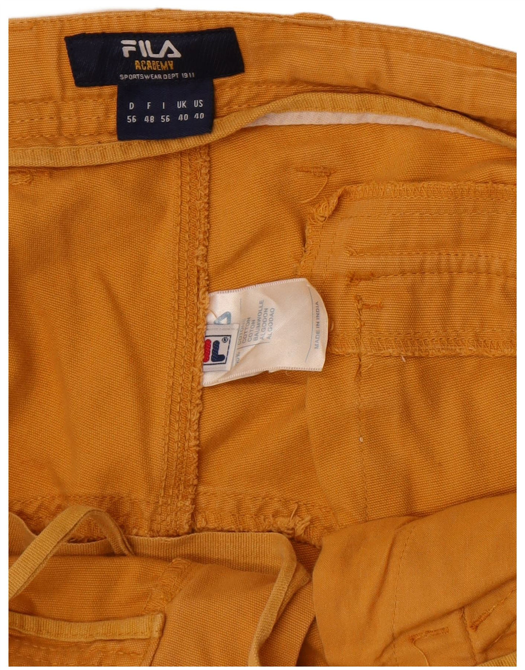 Ανδρικό σορτς Cargo Fila W40 XL κίτρινο βαμβακερό