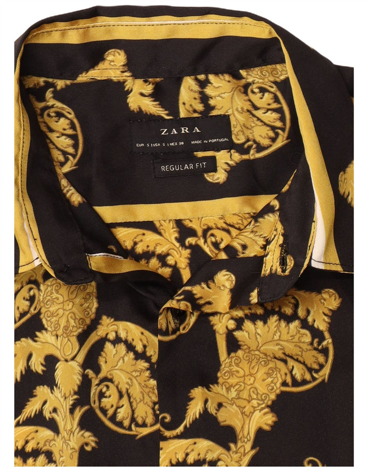 Zara Ανδρικό πουκάμισο με κανονική εφαρμογή Small Black Paisley