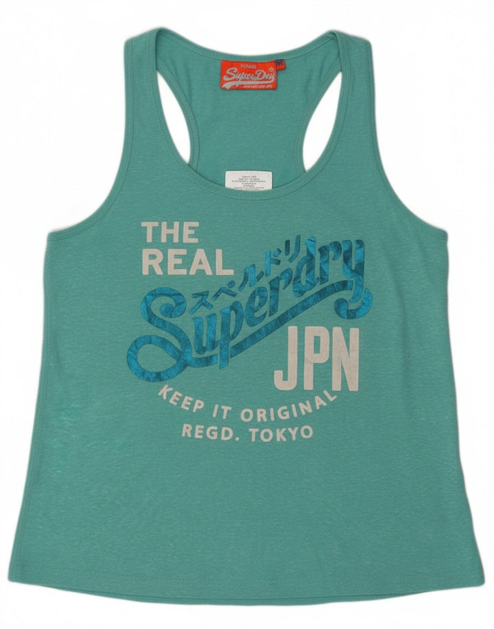 Γυναικείο γραφικό γιλέκο Superdry Τοπ UK 12 Μεσαίου Τυρκουάζ Πολυεστέρας