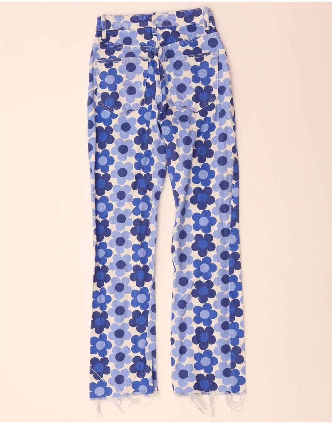 ZARA Γυναικείο Straight Jeans EU 32 2XS W22 L28 Blue Floral