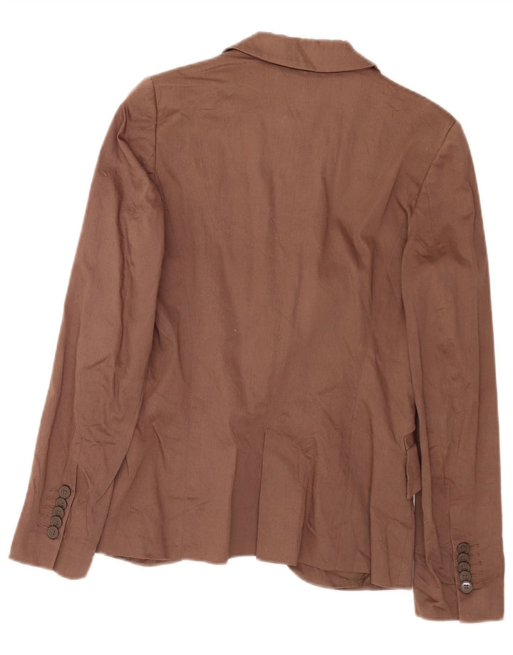 Zara Γυναικείο μπλέιζερ 1 κουμπιού μπουφάν UK 10 Small καφέ βαμβακερό