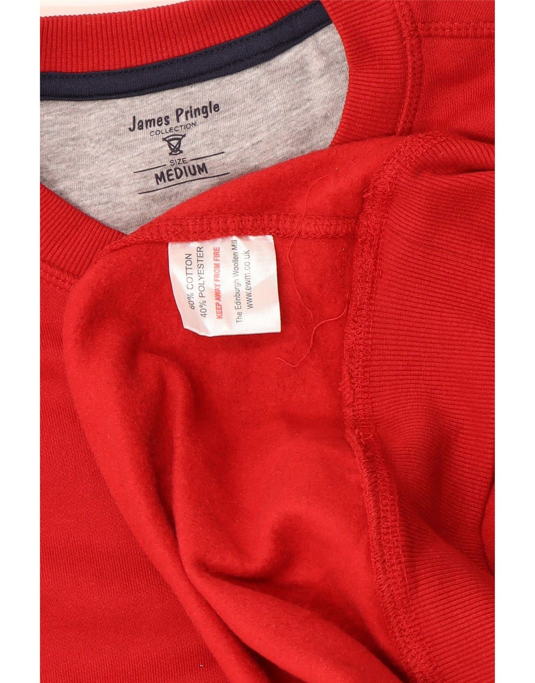 Ανδρικό φούτερ James Pringle Jumper Μεσαίο κόκκινο βαμβακερό