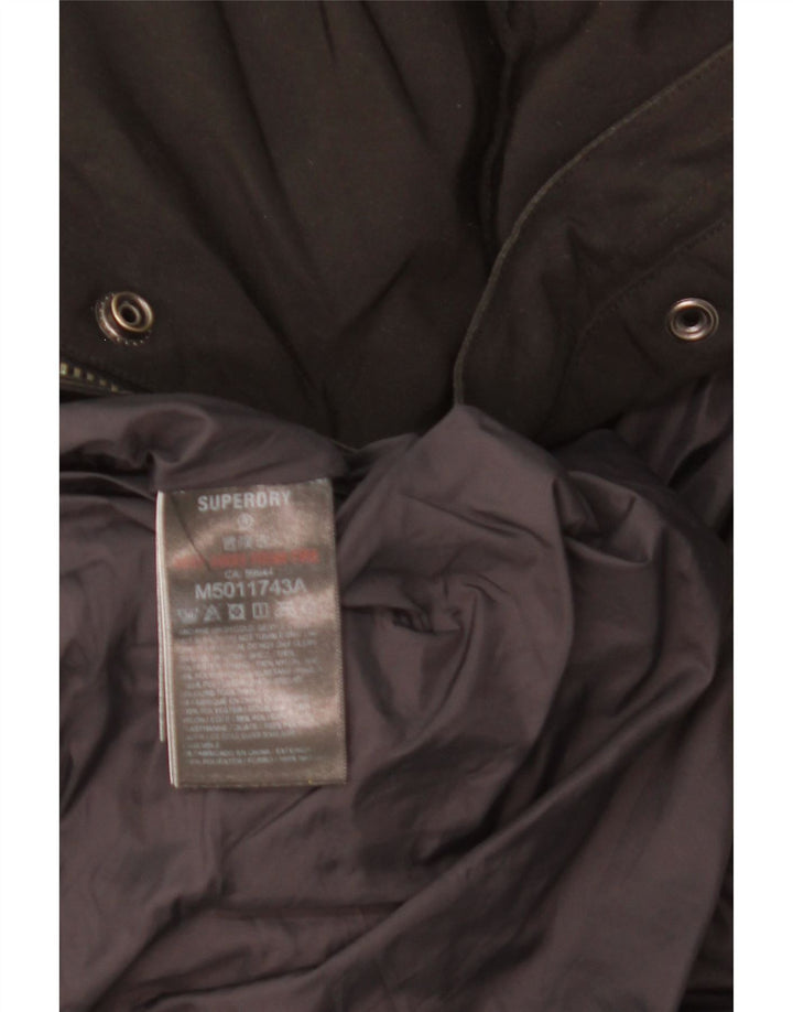 SUPERDRY Ανδρικό μπουφάν με κουκούλα UK 36 Μικρό μαύρο πολυεστέρα