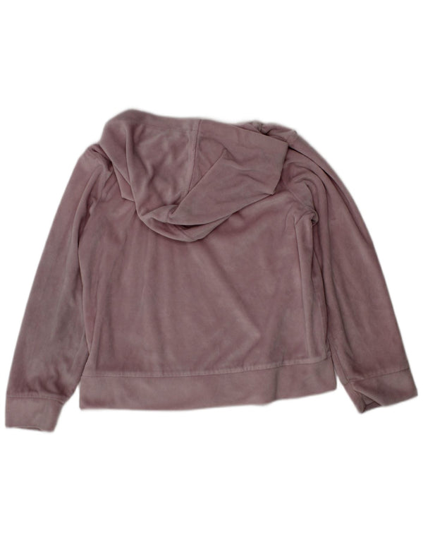 Nike Girls Velor Hoodie Jumper 6-7 Years Large Pink